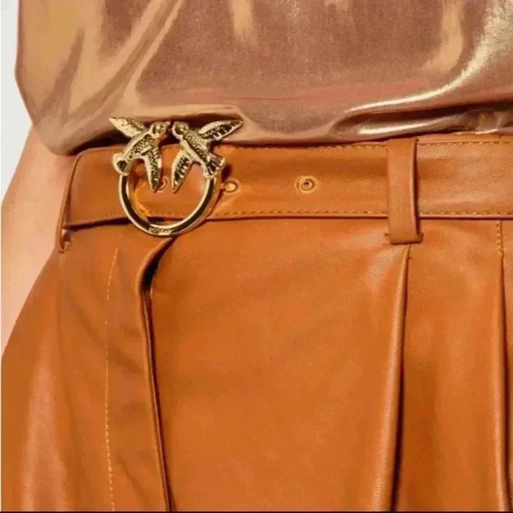 PINKO BROWN POLYURETHANE JEANS PANT size 10 - Picture 4 of 4